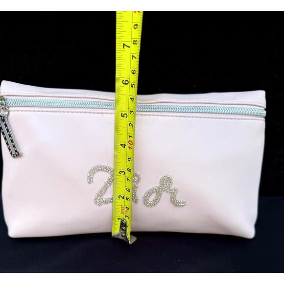 Christian Dior Baby Pink Beaded Makeup Cosmetic Bag Official Not A Reproduction! - Picture 6 of 10